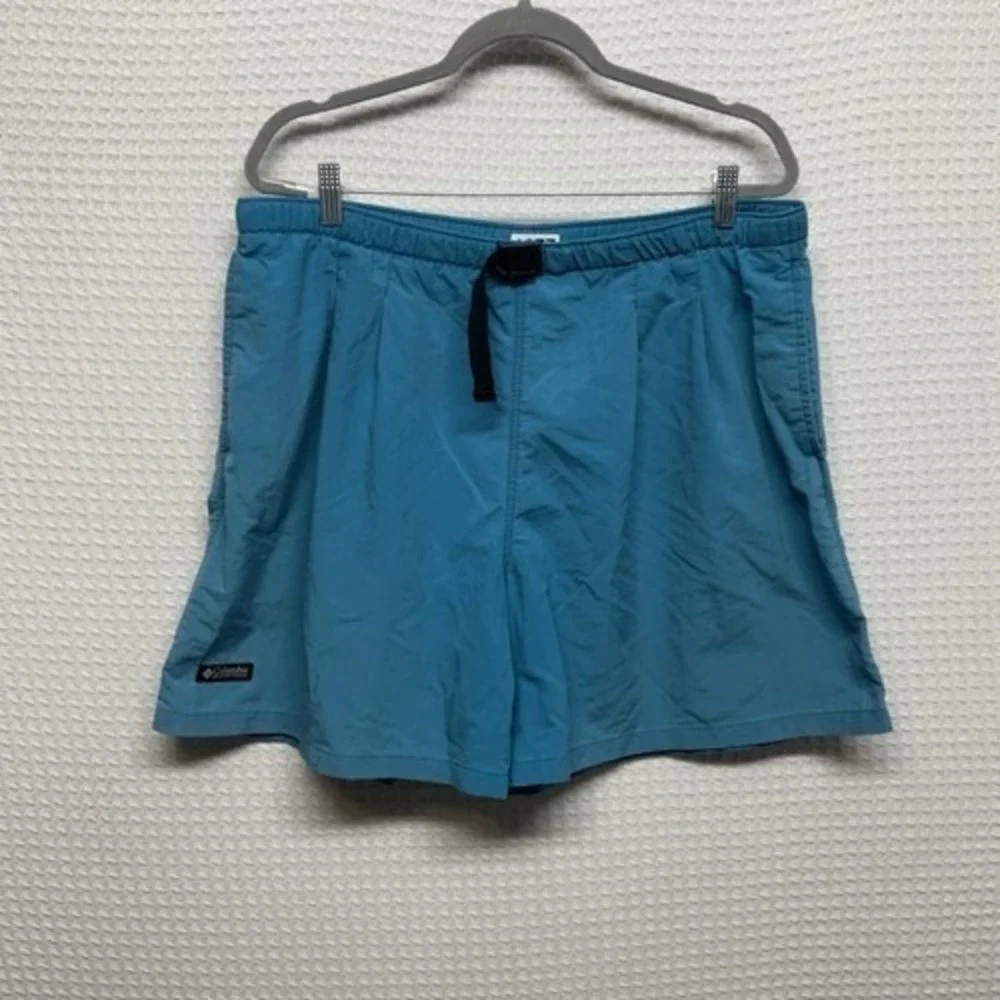 VTG 90s Columbia Sportswear Aqua Blue‎ Board Swim Shorts Men XL (36x6) Thailand